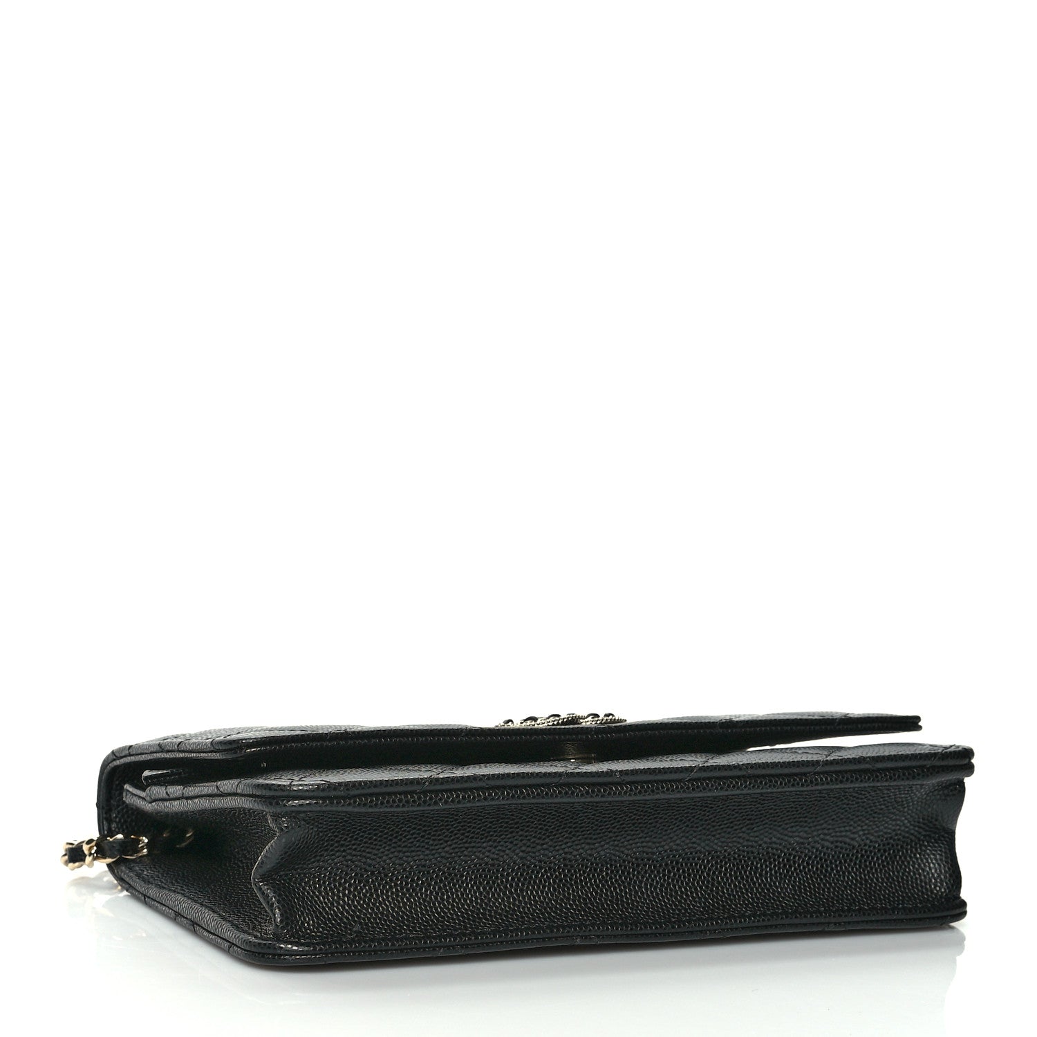 Chanel Caviar Quilted Crystal CC Wallet On Chain WOC Black 4 of 11