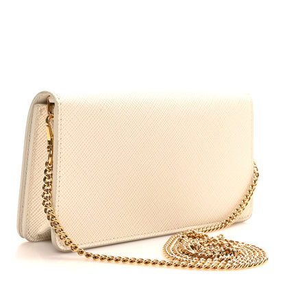Prada Saffiano Cuir Triangle Logo Miniborse White 3 of 9