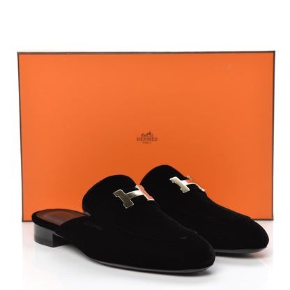 Hermes Velvet Trocadero Mule 37.5 Black 9 of 9