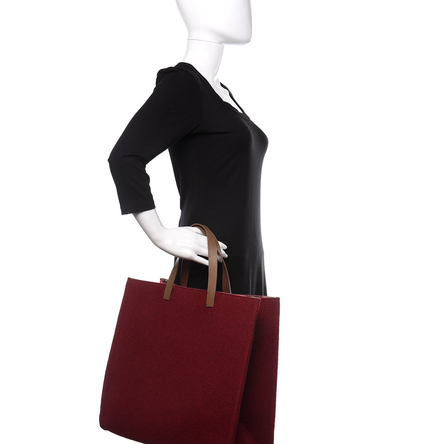 Fendi Felt Shopping Tote Red 2 of 10