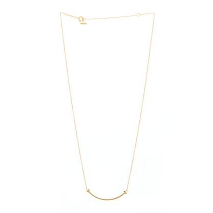 Tiffany 18K Yellow Gold Small T Smile Pendant Necklace 2 of 5