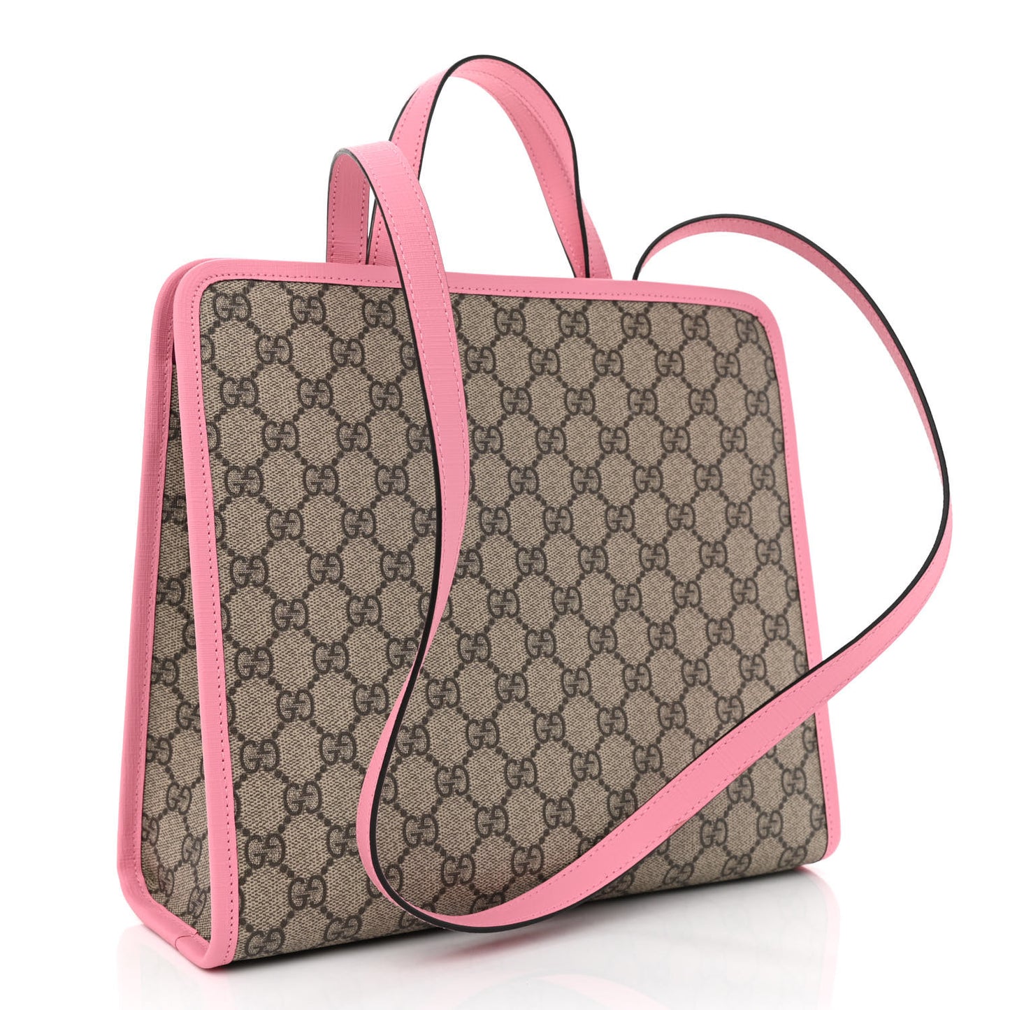 GG Supreme Monogram 3-D Strawberry Childrens Tote Beige Ebony Lotus Pink Fuxia Emerald