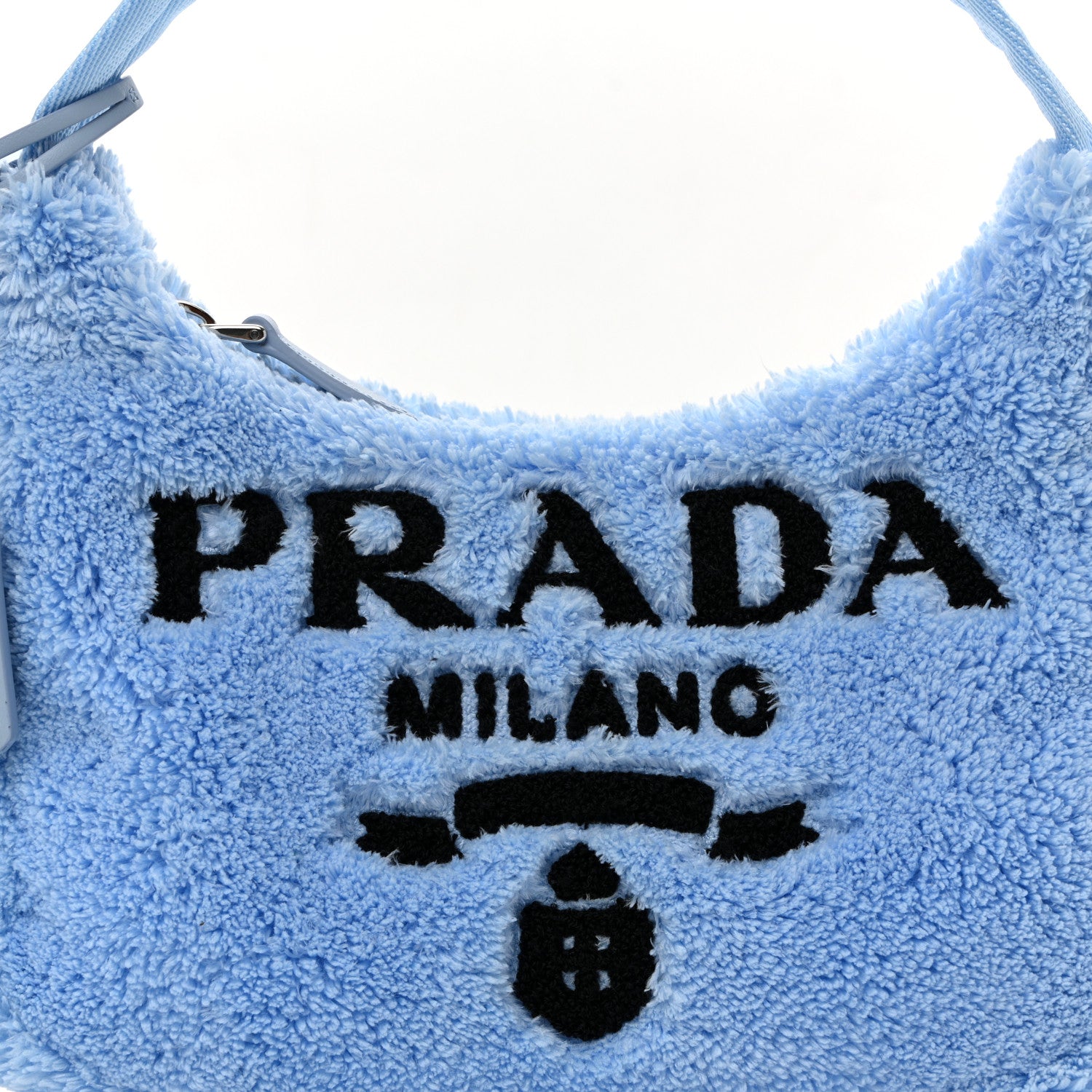 Prada Terry Cloth Mini Re-Edition 2000 Bag Celeste Black 1935569