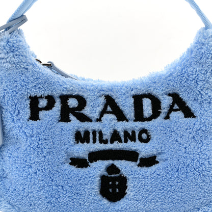 Prada Terry Cloth Mini Re-Edition 2000 Bag Celeste Black 8 of 10