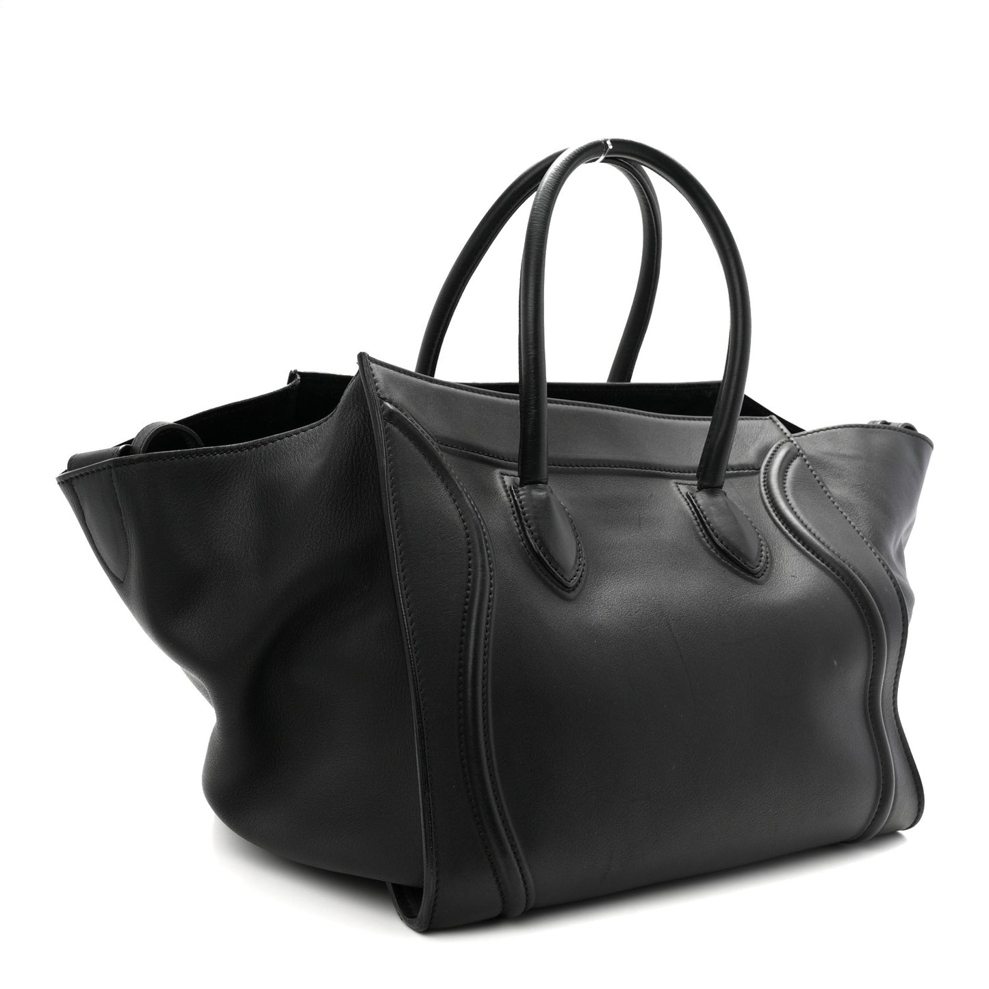 Grained Calfskin Medium Phantom Luggage Black