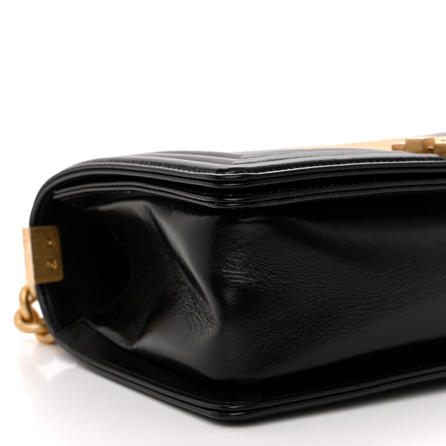 Chanel Metallic Glazed Calfskin Medium Boy Flap Black Gold 9 of 10