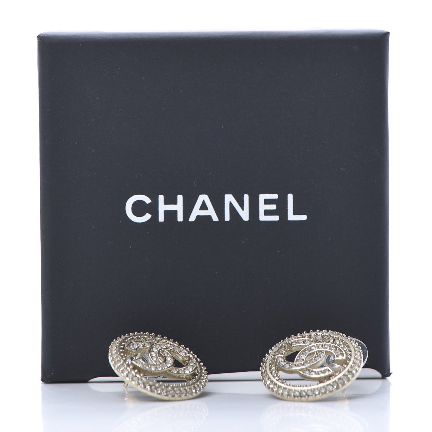 Crystal CC Vendome Round Earrings Gold
