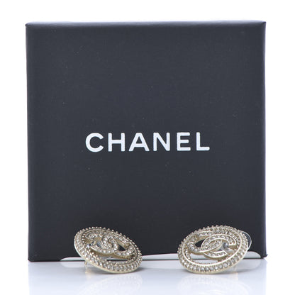Chanel Crystal CC Vendome Round Earrings Gold 5 of 5