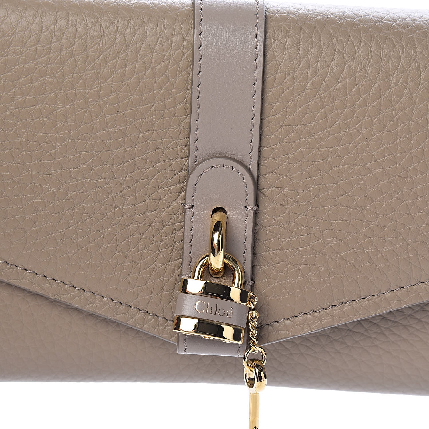 Chloe Grained Calfskin Aby Chain Wallet Motty Grey 9 of 9