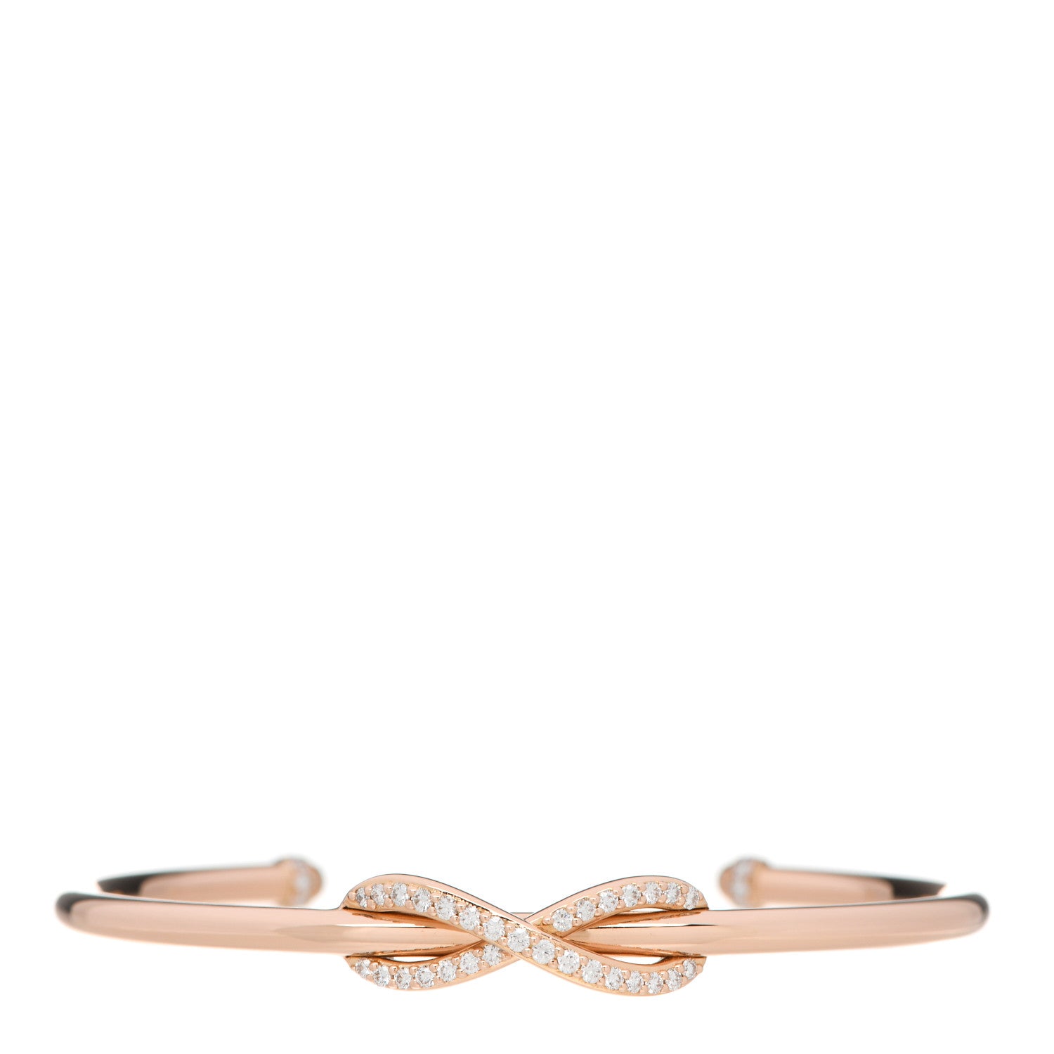 Tiffany 18K Rose Gold Diamond Infinity Cuff Bracelet 1 of 4