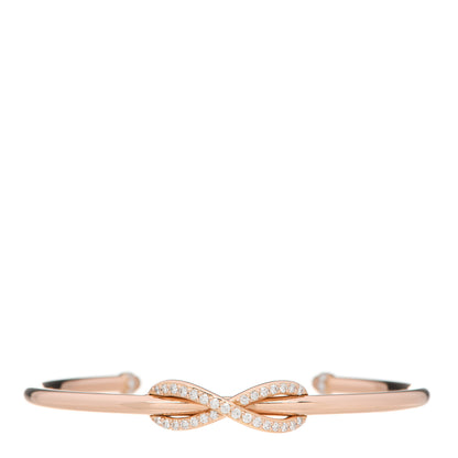 Tiffany 18K Rose Gold Diamond Infinity Cuff Bracelet 1 of 4