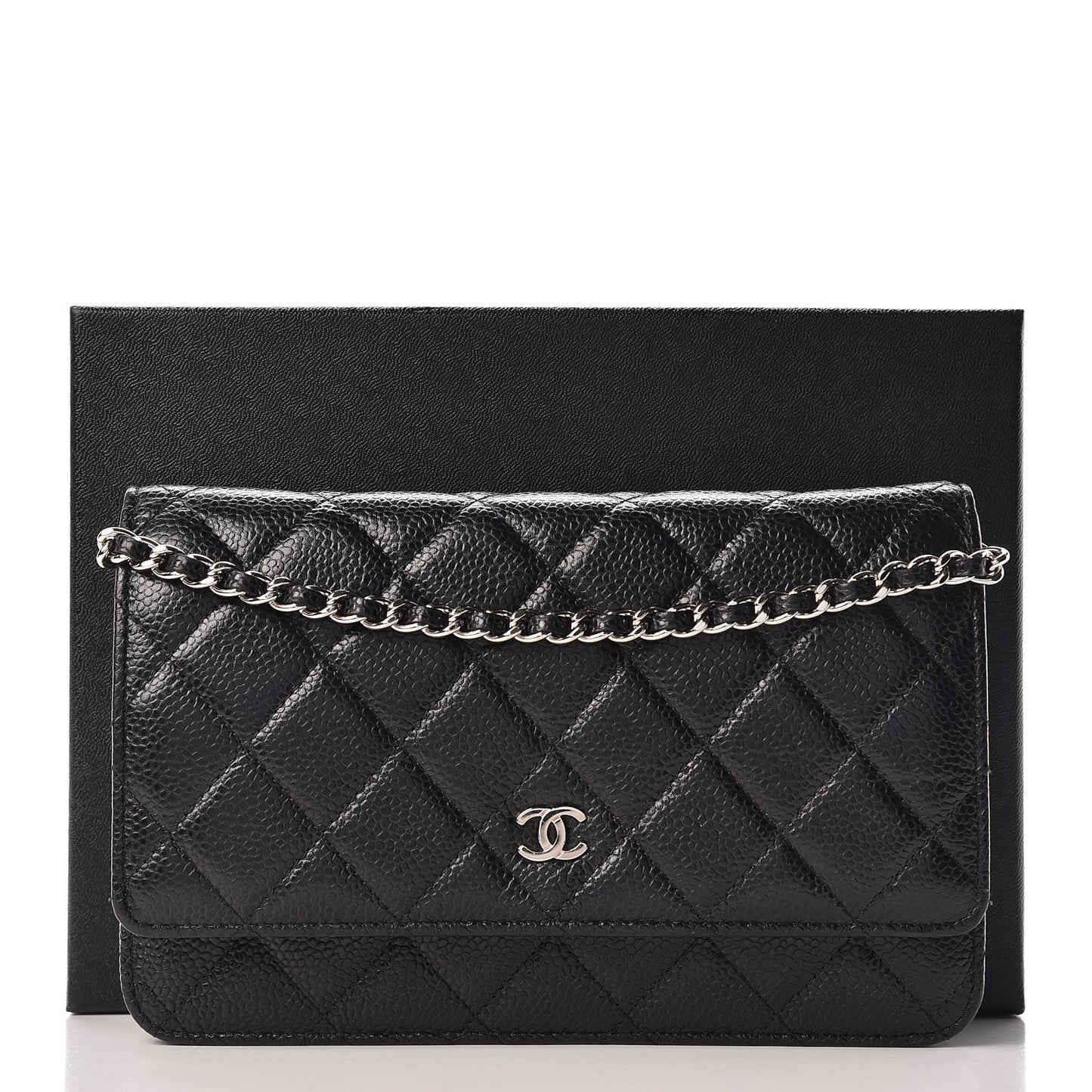 Caviar Quilted Wallet On Chain WOC Black