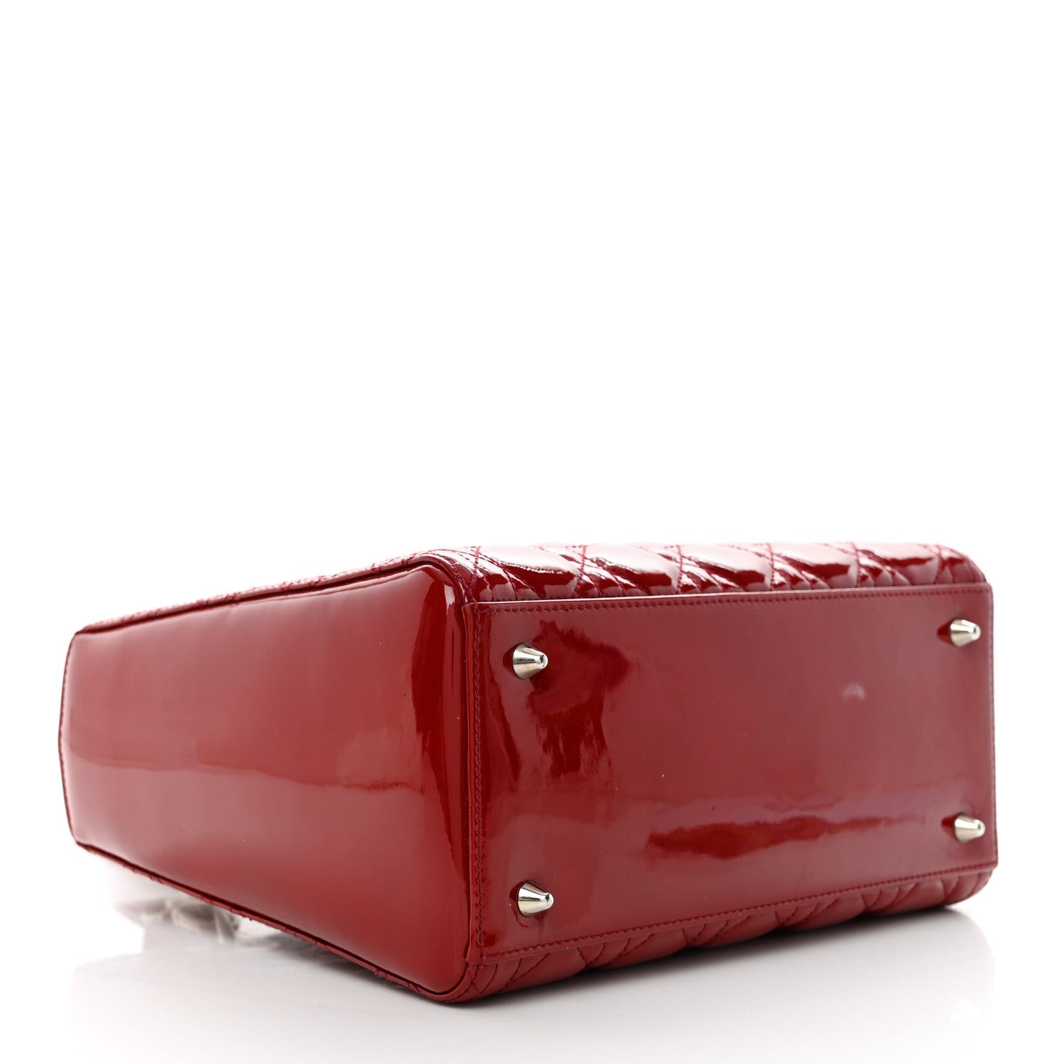 Christian Dior Patent Cannage Medium Lady Dior Red 4 of 10