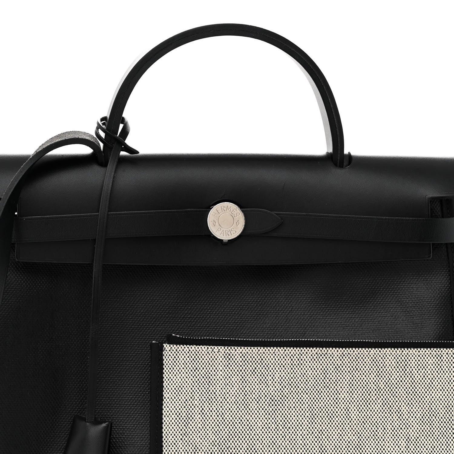 Hermes Toile H Berline Vache Hunter Herbag Zip PM 31 Black Ecru 7 of 12
