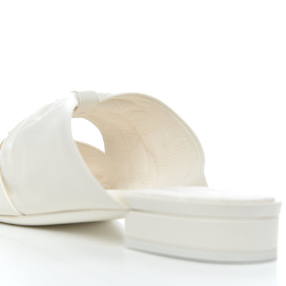 Chanel Lambskin Pearl Bow CC Flat Sandals 38 White 14 of 17