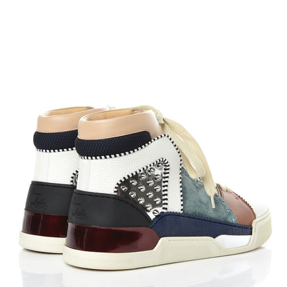 Christian Louboutin Calfskin Patent Veau Velours Spikes Mens Loubikick Flat Sneakers 41 Multicolor 4 of 10