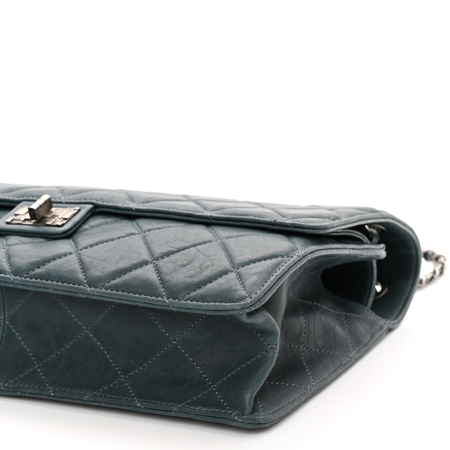 Chanel Washed Lambskin Quilted Maxi Take Away Flap Turquoise 10 of 11