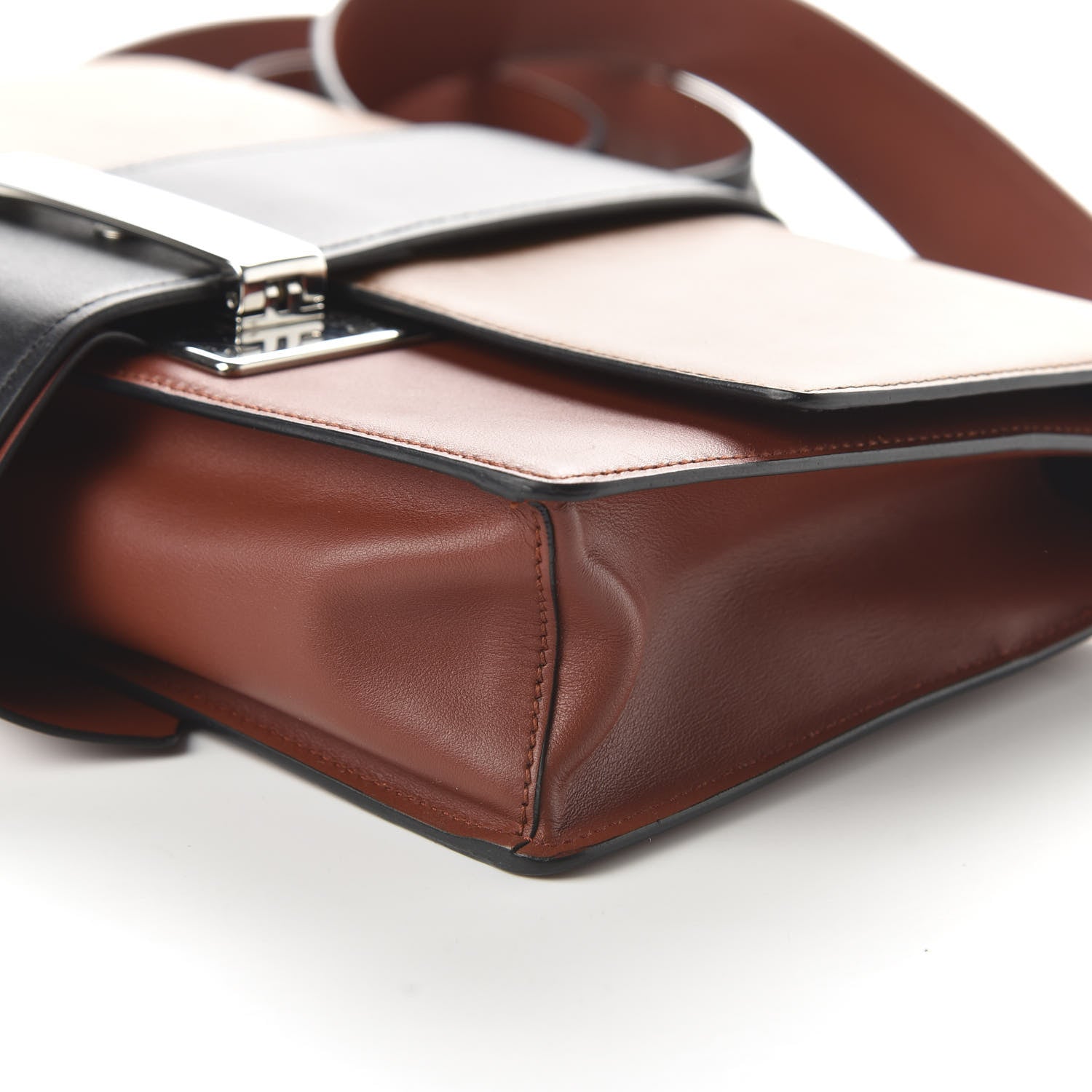 Prada City Calf Ribbon Bag Cognac Cotto Black 7 of 9