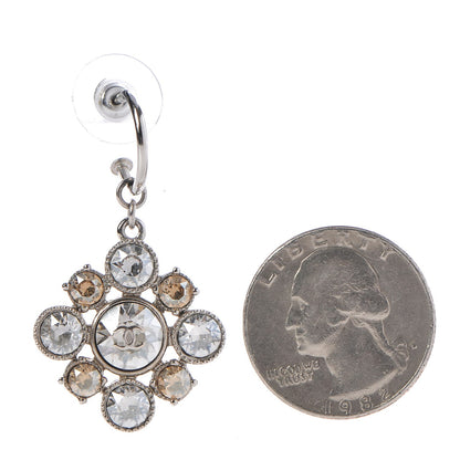 Chanel Crystal CC Drop Earrings Silver 2 of 4