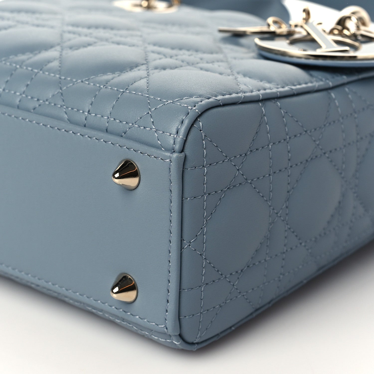 Christian Dior Lambskin Cannage Small My ABCDior Lady Dior Cloud Blue 10 of 11