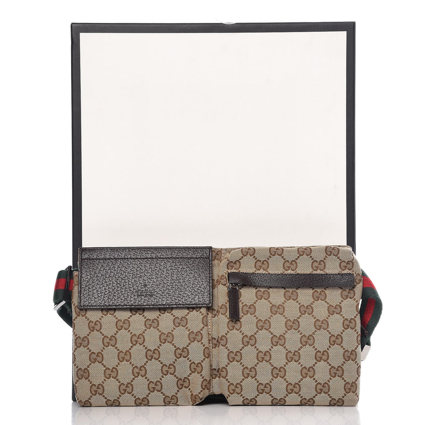 Monogram Web Belt Bag Dark Brown
