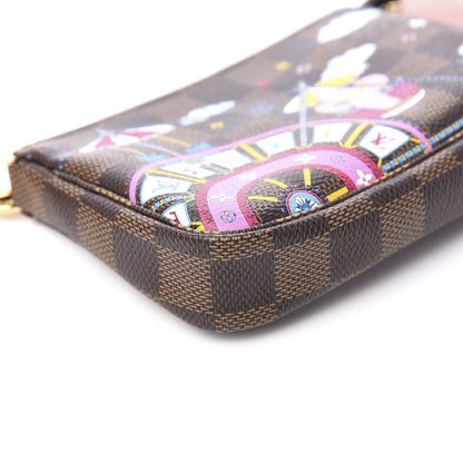 Louis Vuitton Damier Ebene 2020 Christmas Animation Big Wheel Mini Pochette Accessories Rose Ballerine 8 of 9