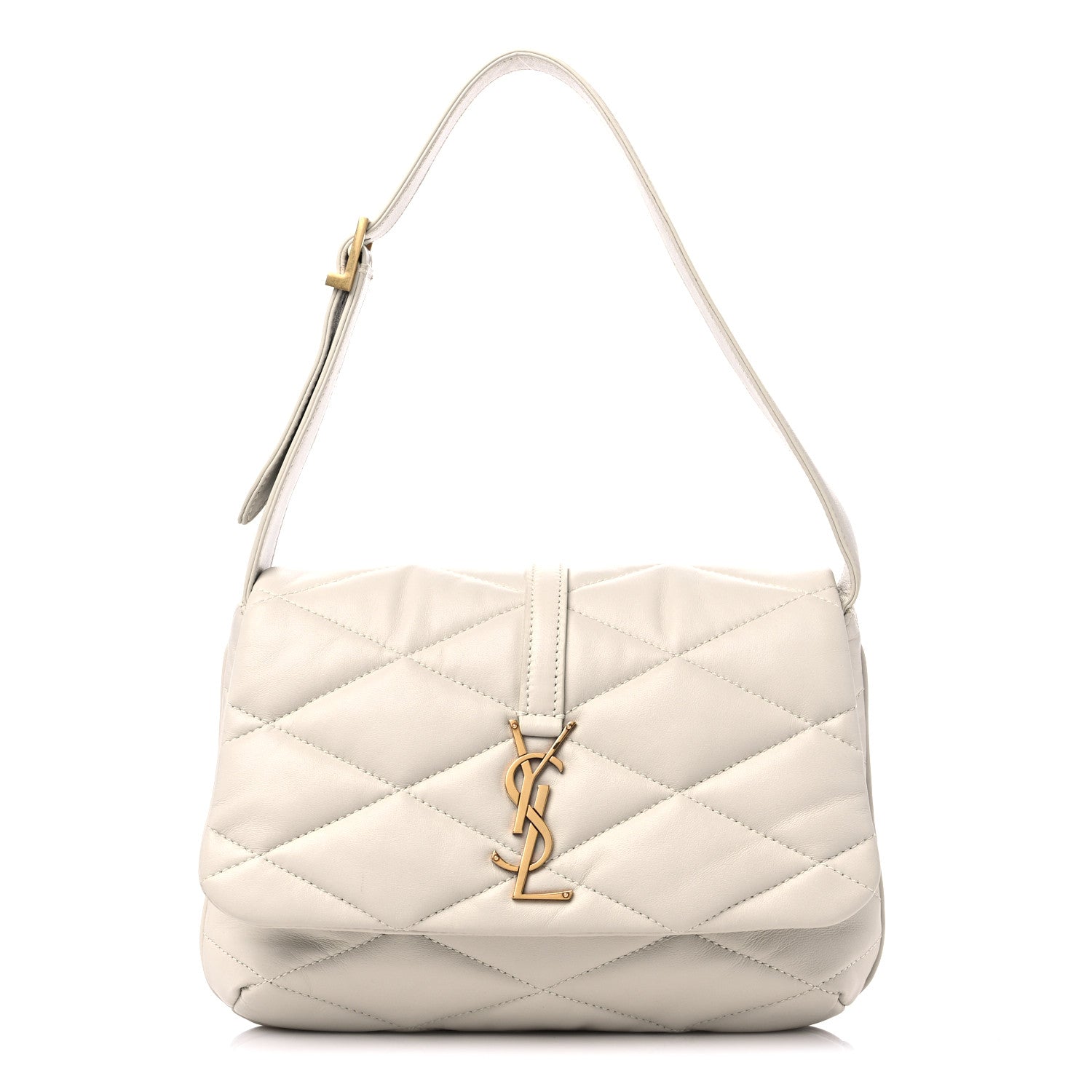 Saint Laurent Lambskin Quilted Le 57 Diamond Shoulder Bag Crema Soft 1 of 10