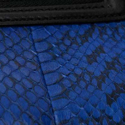 Celine Snakeskin Smooth Calfskin Mini Tri-Color Luggage Blue Black White 12 of 13