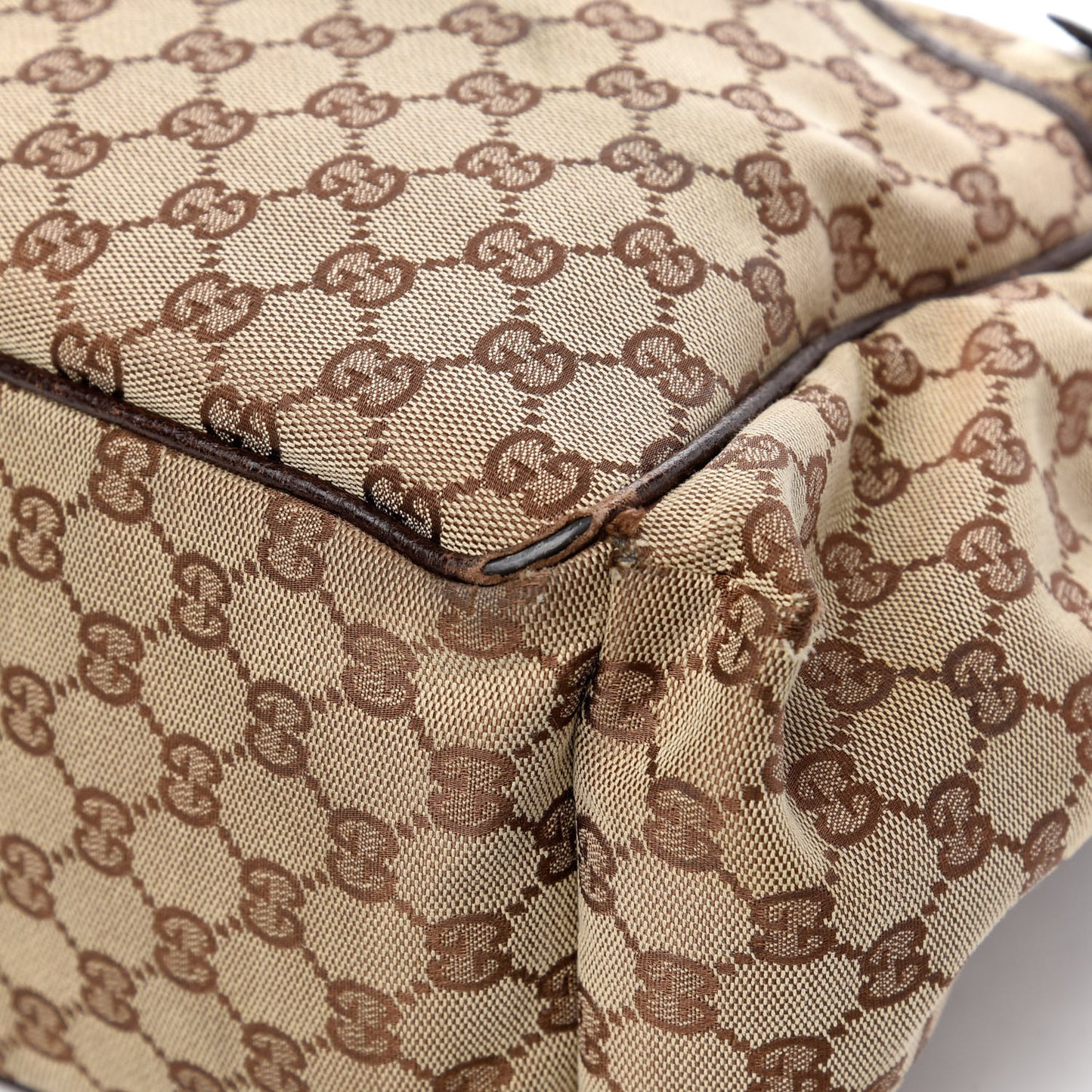 Monogram Natural Pigskin Large Diaper Bag Beige Ebony Cocoa Dark Chocolate