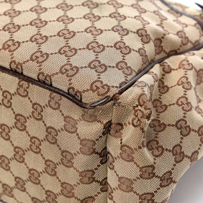 Gucci Monogram Natural Pigskin Large Diaper Bag Beige Ebony Cocoa Dark Chocolate 15 of 16