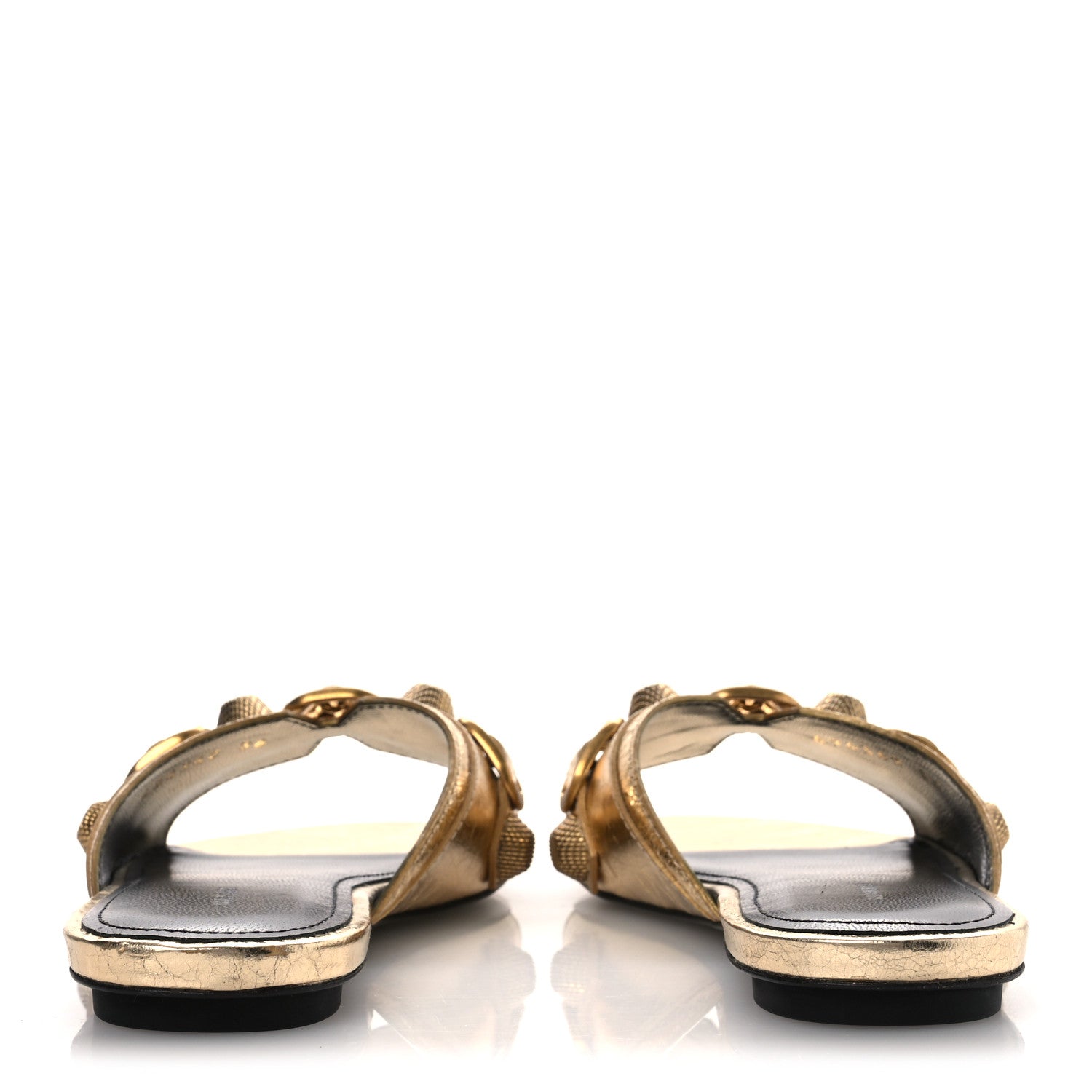 Balenciaga Metallic Arena Cagole Flat Slide Sandals 36 Gold 6 of 11