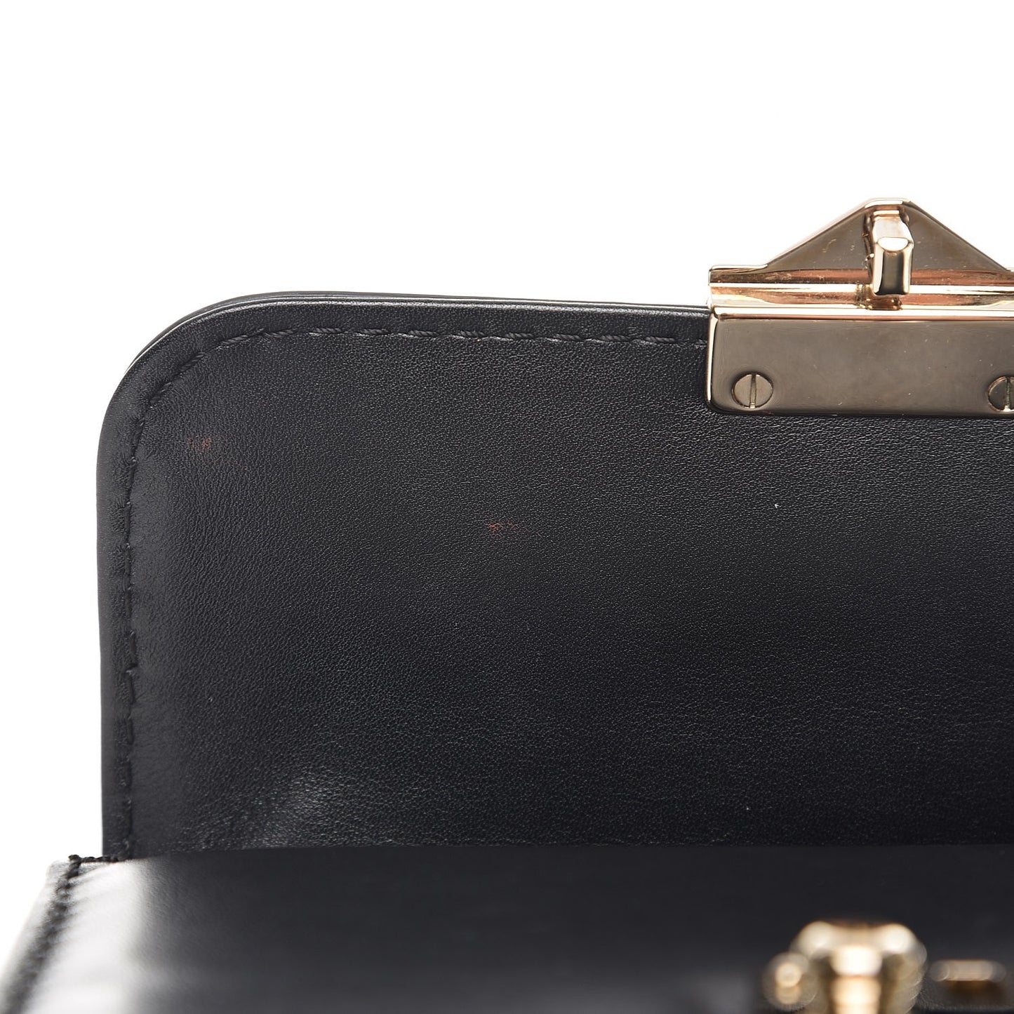 Vitello Mini Glam Lock Rockstud Flap Black