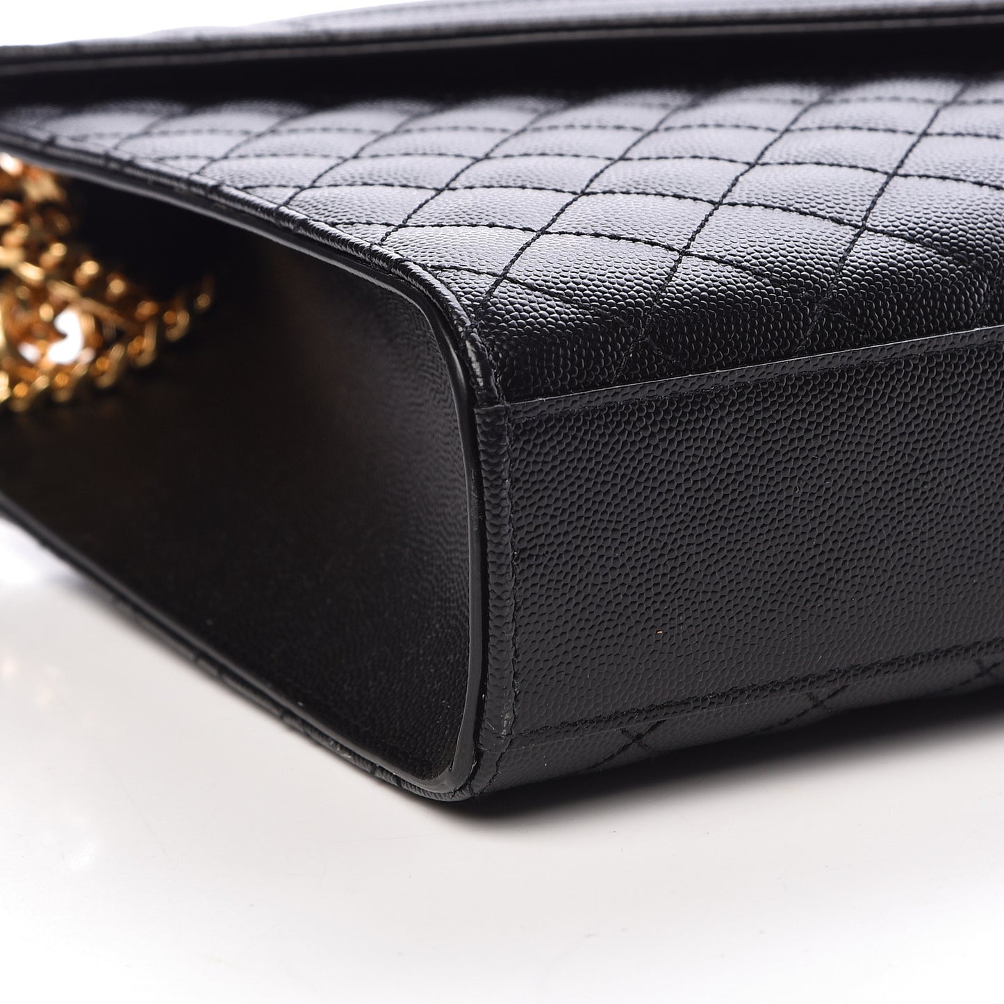 Grain De Poudre Textured Mixed Matelasse Large Triquilt Monogram Satchel Black