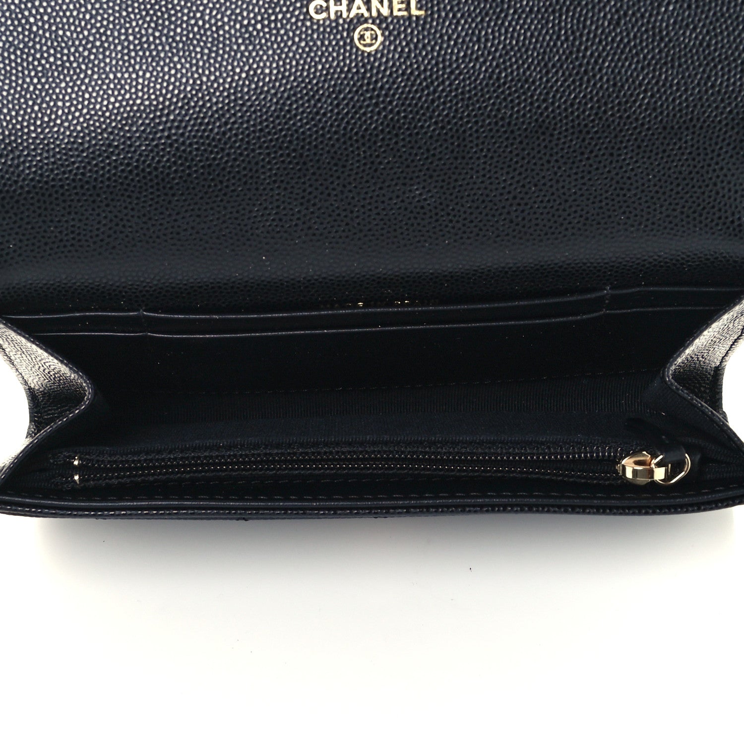 Chanel Caviar Quilted Crystal CC Large Gusset Flap Wallet Black 5 of 10