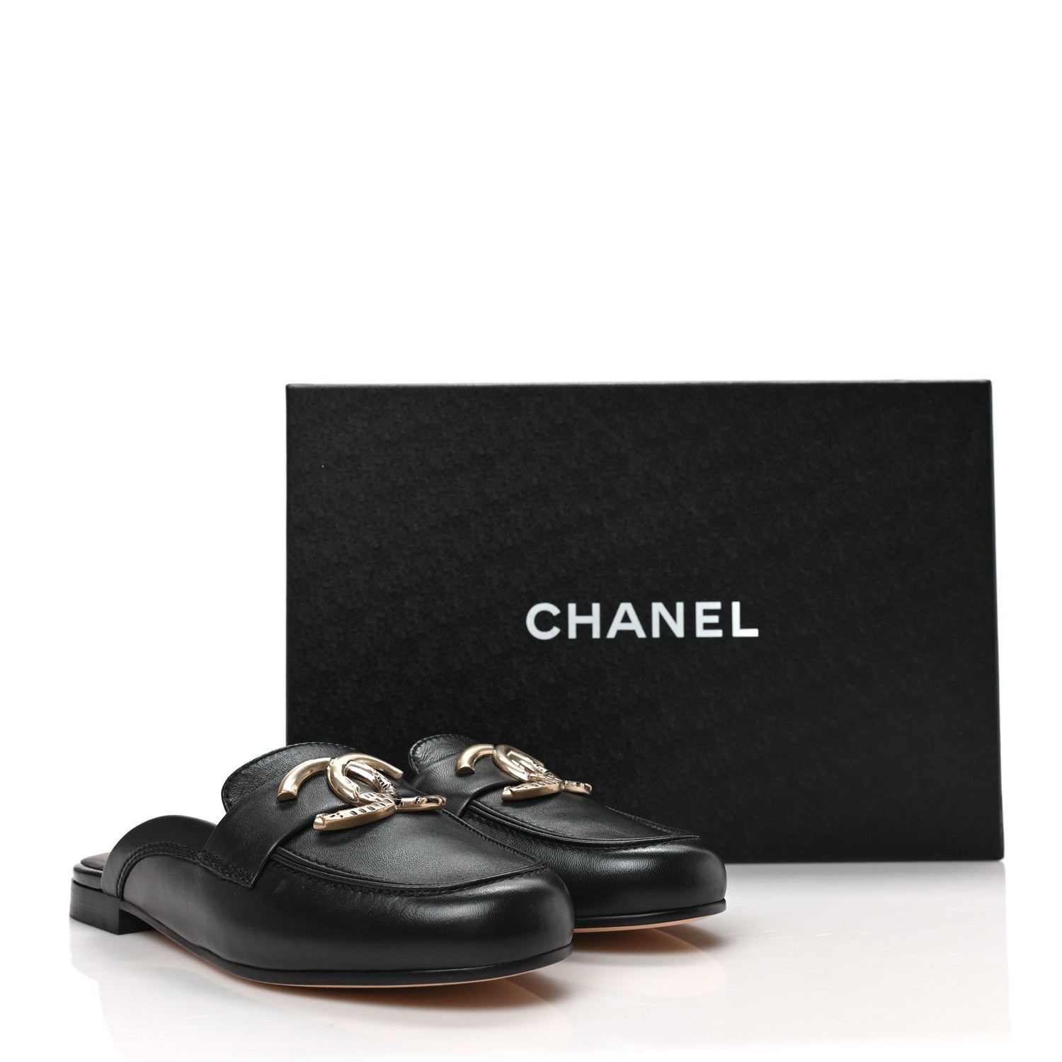 Chanel Lambskin CC Mules 35.5 Black 8 of 8