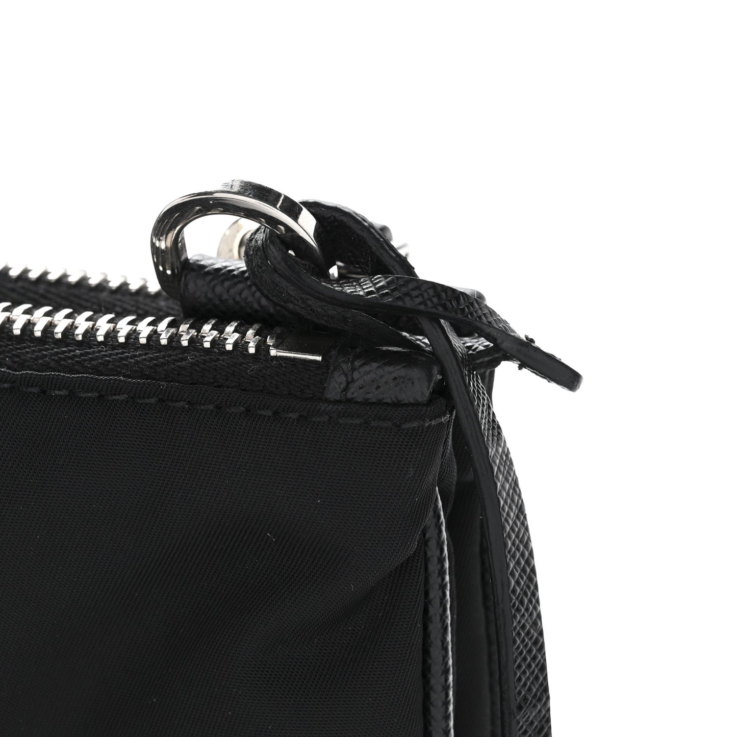 Re-Nylon Saffiano Re-Edition 2000 Double Zip Crossbody Bag Black