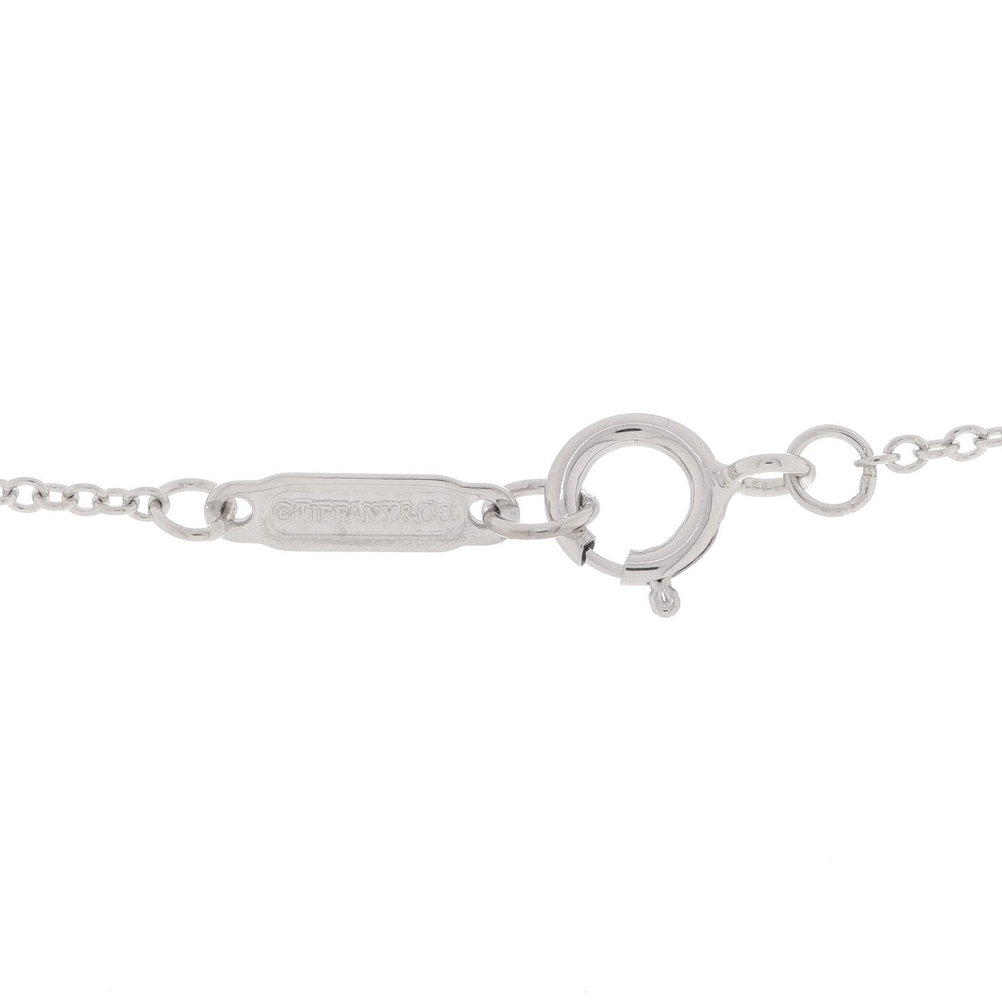18K White Rose Gold Diamond Double Interlocking Circles Pendant Necklace
