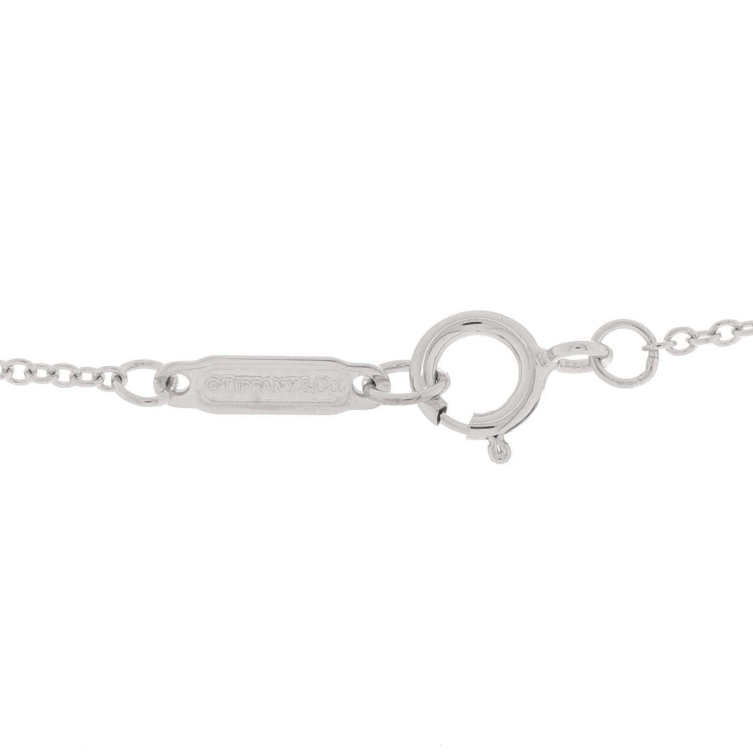 Tiffany 18K White Rose Gold Diamond Double Interlocking Circles Pendant Necklace 5 of 6
