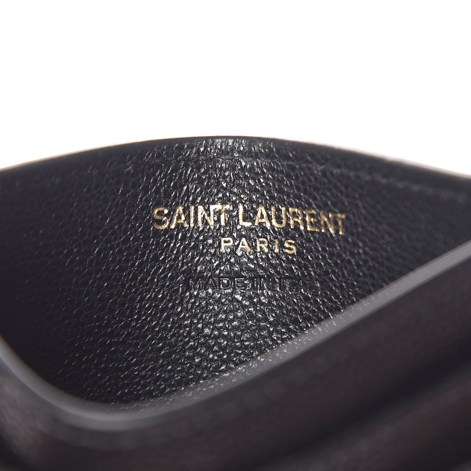 Saint Laurent Grain De Poudre Matelasse Chevron Monogram Credit Card Case Black 6 of 12
