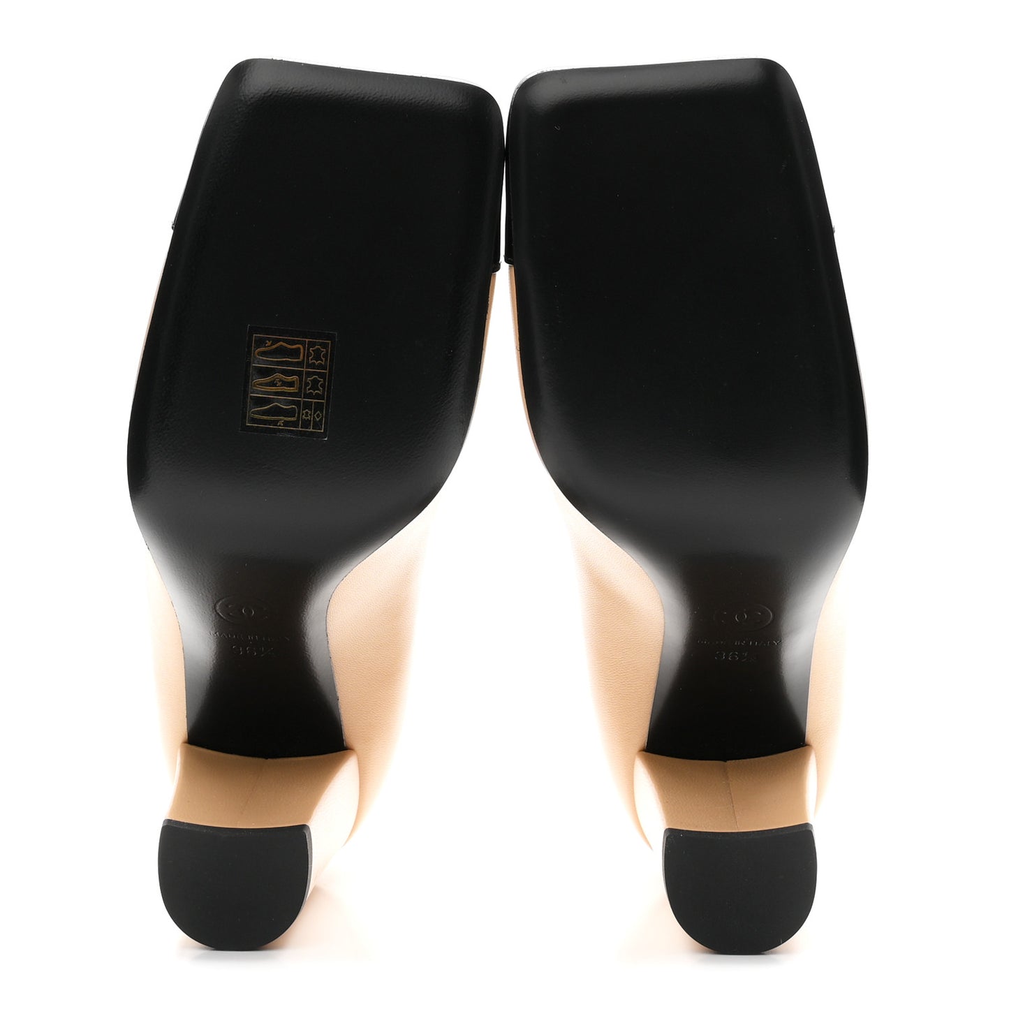 Lambskin Patent Calfskin Cap Toe Pumps 36.5 Black Beige