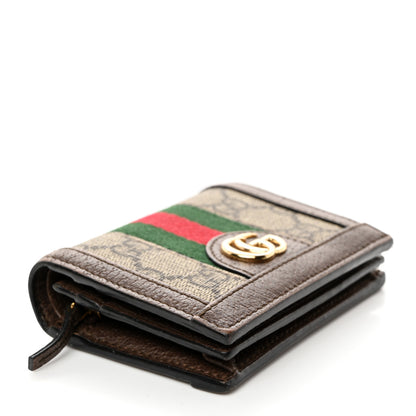 Gucci GG Supreme Monogram Web Ophidia Card Case Beige New Acero 4 of 9