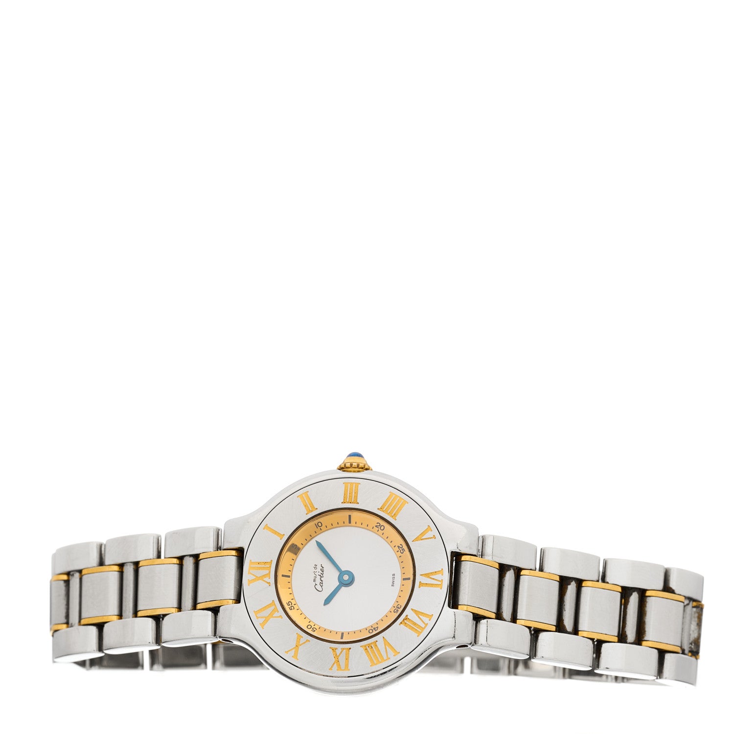 Cartier Stainless Steel 18K Yellow Gold 28mm Must De 21 Quartz Watch 2 of 4