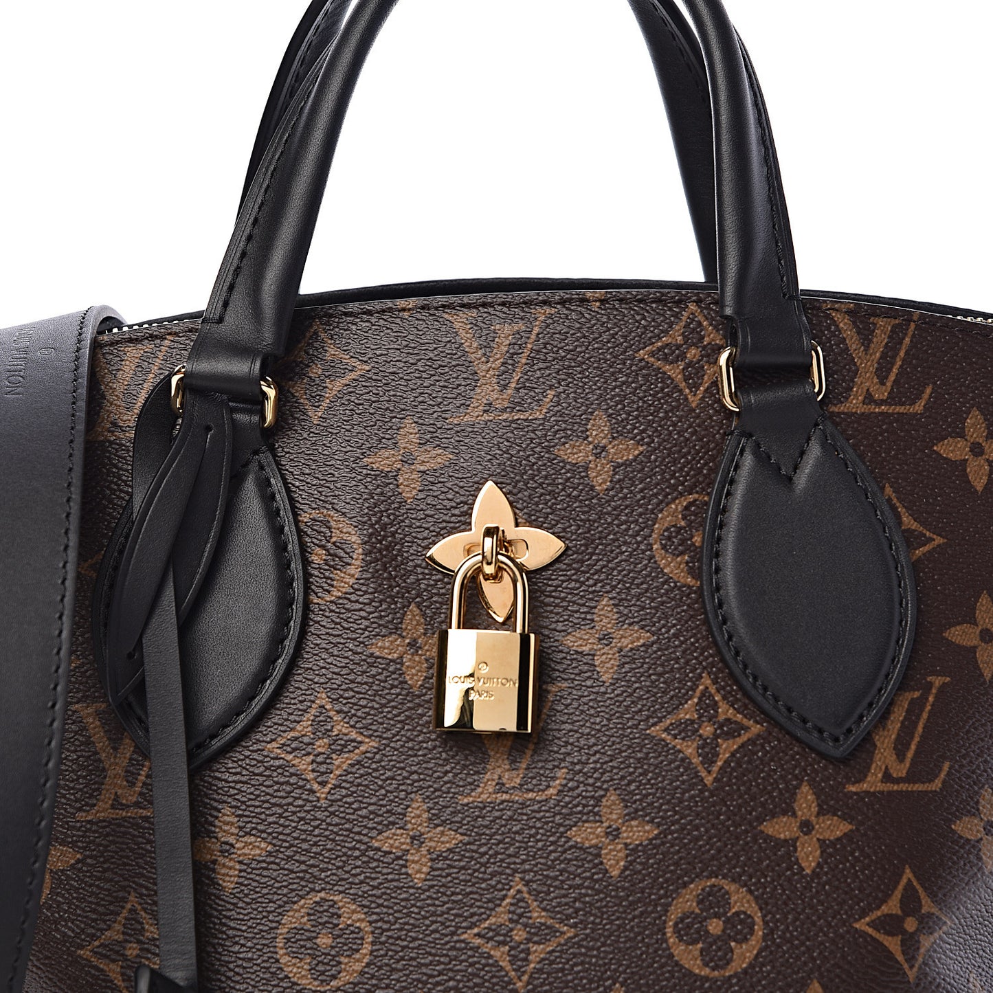 Monogram Flower Zipped Tote PM Black