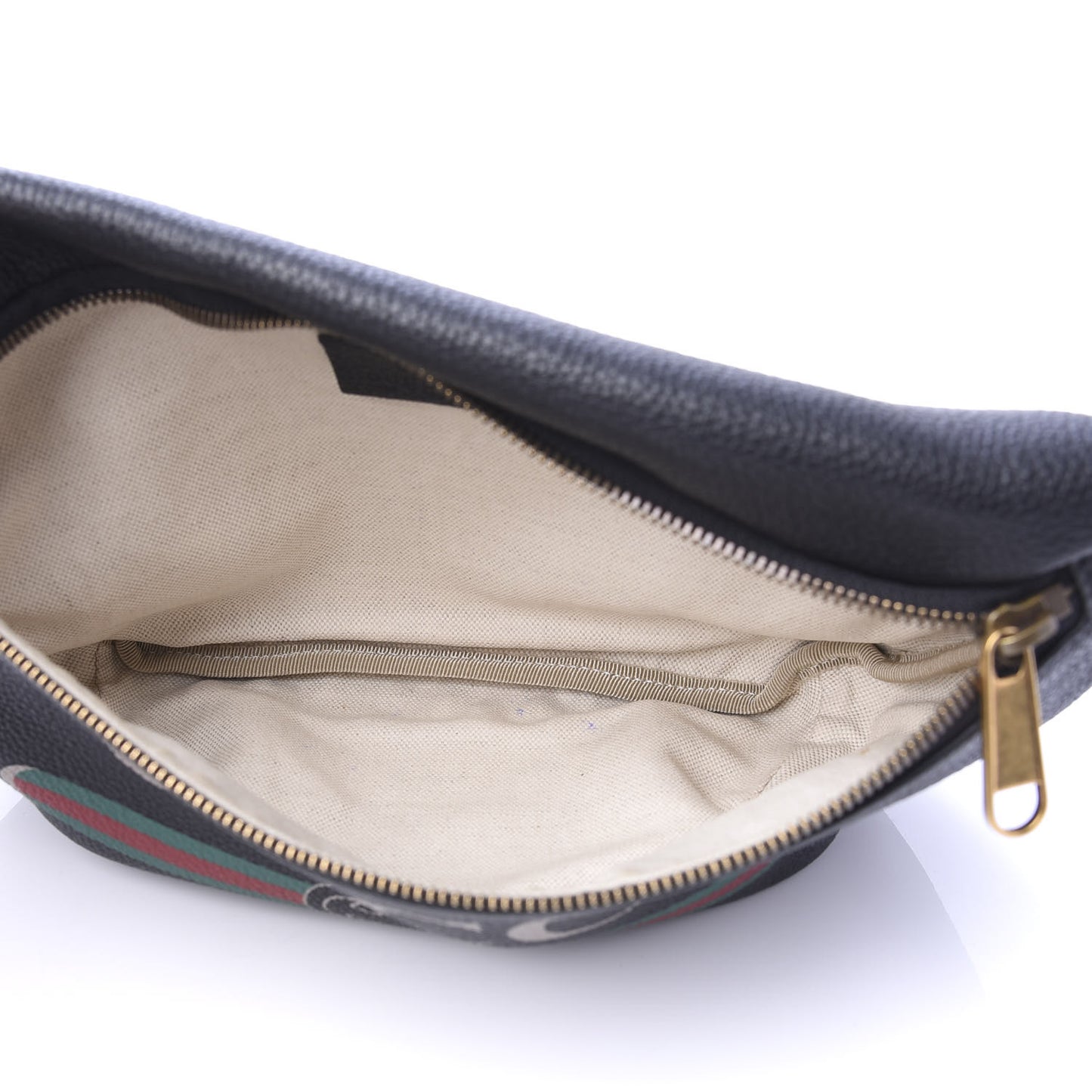Grained Calfskin Logo Belt Bag Black