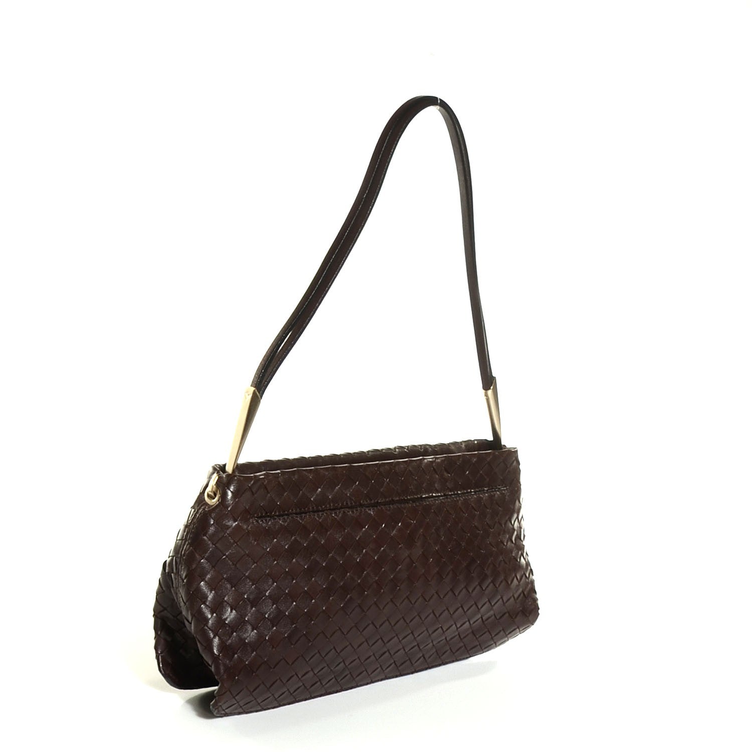 Bottega Veneta Vintage Nappa Intrecciato Shoulder Bag Ebano 3 of 8