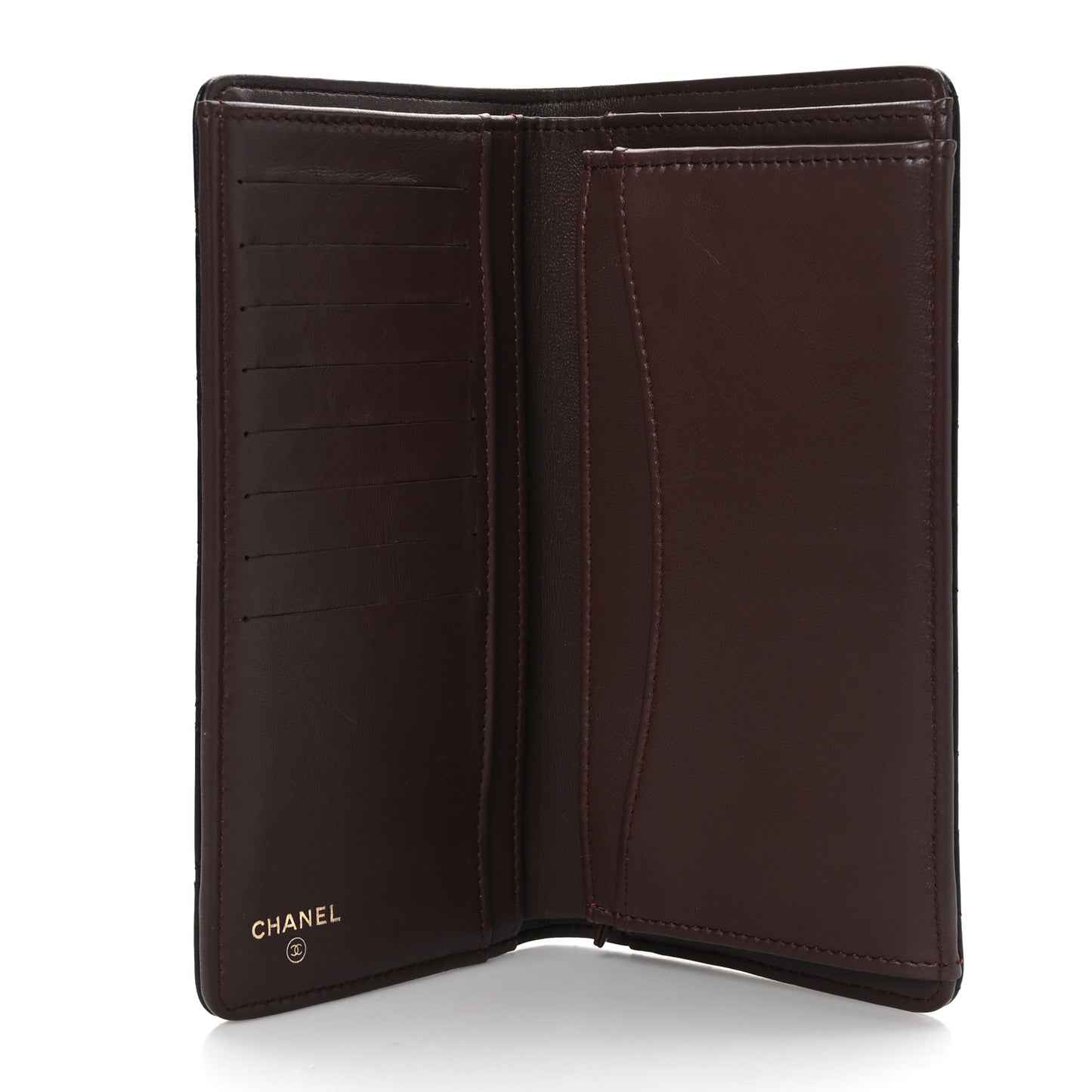Lambskin Quilted Yen Wallet Black