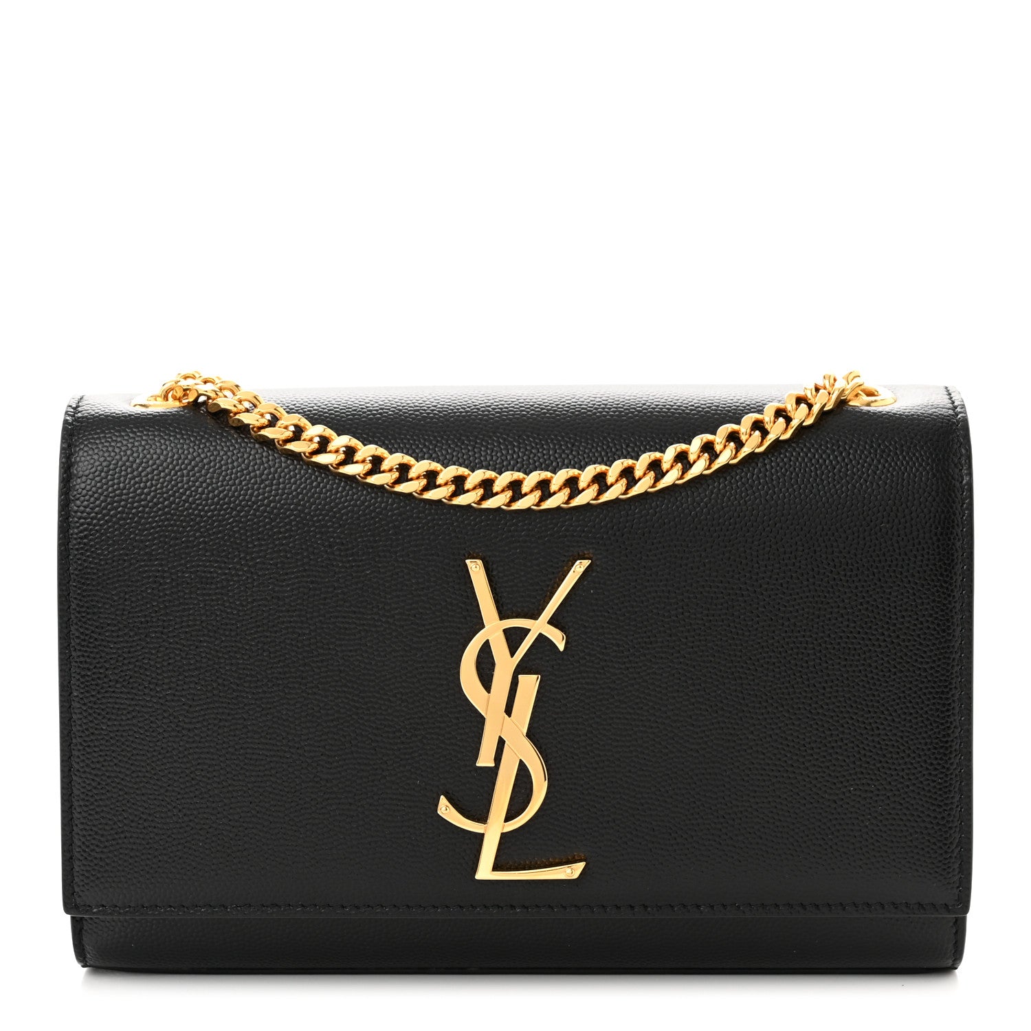 Saint Laurent Grain De Poudre Small Monogram Kate Satchel Black 1 of 11