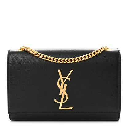 Saint Laurent Grain De Poudre Small Monogram Kate Satchel Black 1 of 11
