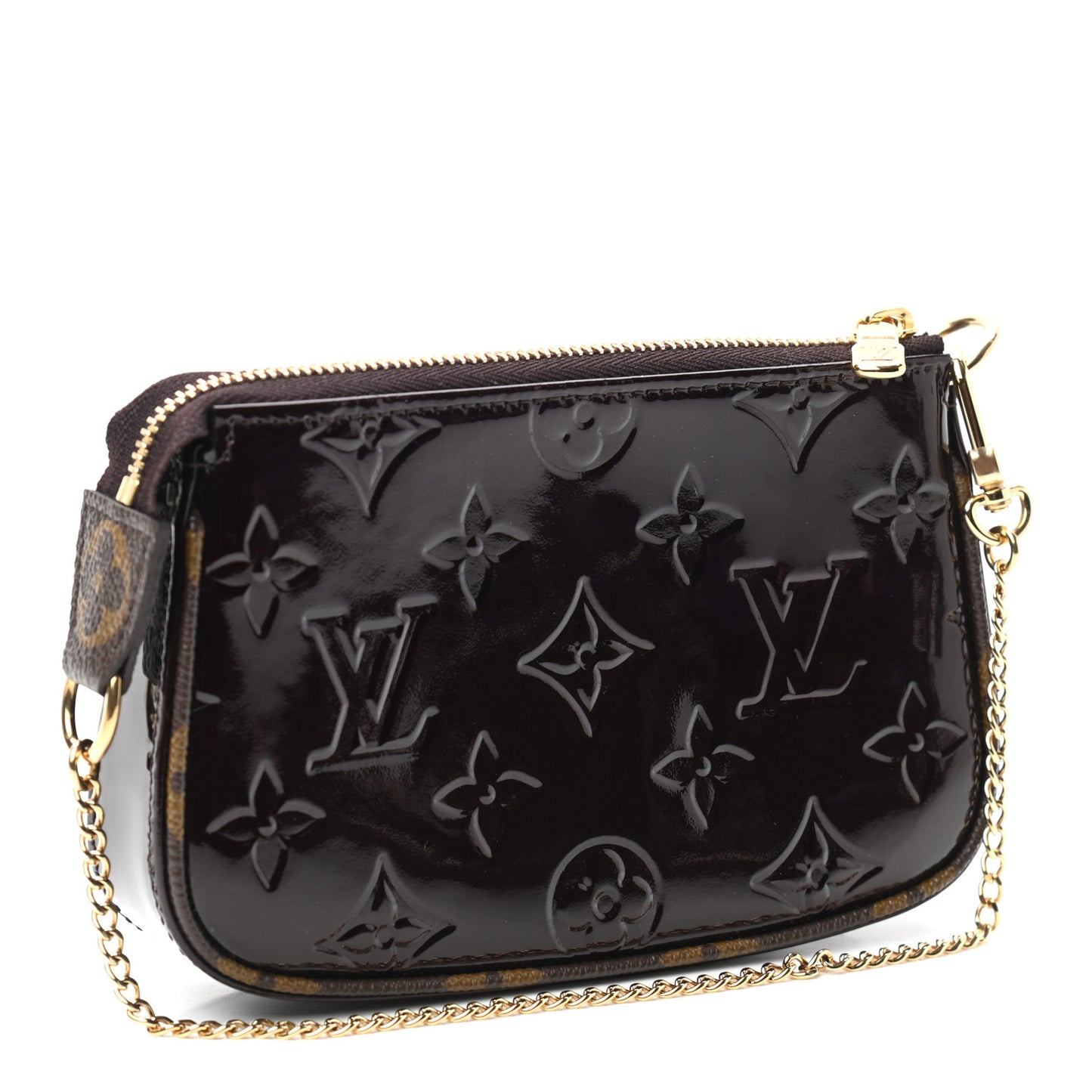 Vernis Monogram Mini Pochette Accessories Amarante