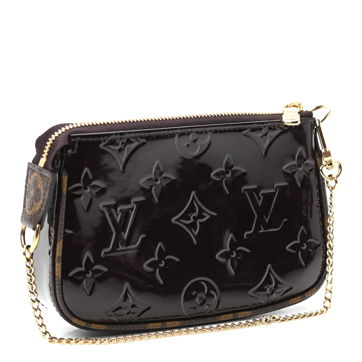 Louis Vuitton Vernis Monogram Mini Pochette Accessories Amarante 2 of 5
